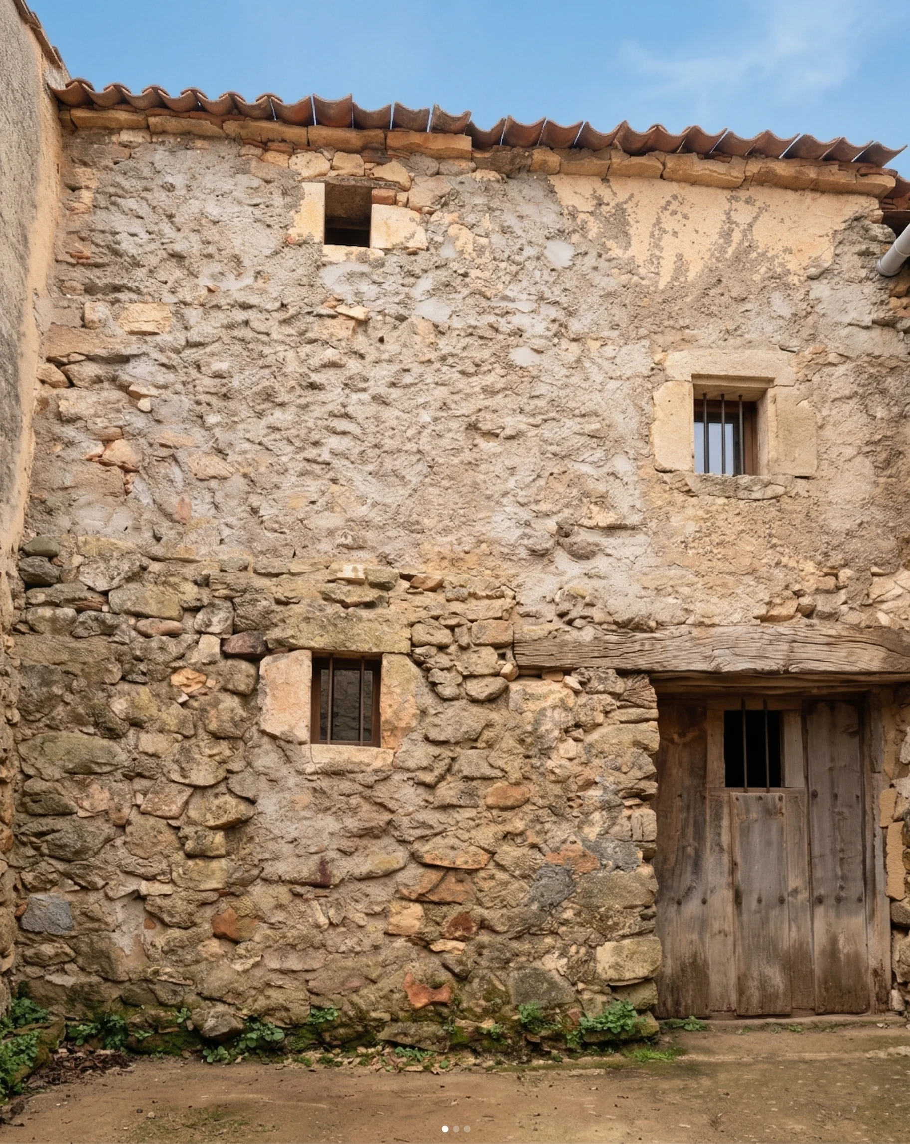 Proceso de inspección y diagnóstico en casa de piedra